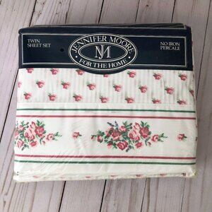 Jennifer Moore ‘Stanmore’ Floral Twin Bed Sheet Set 1986 NRFP-Sealed